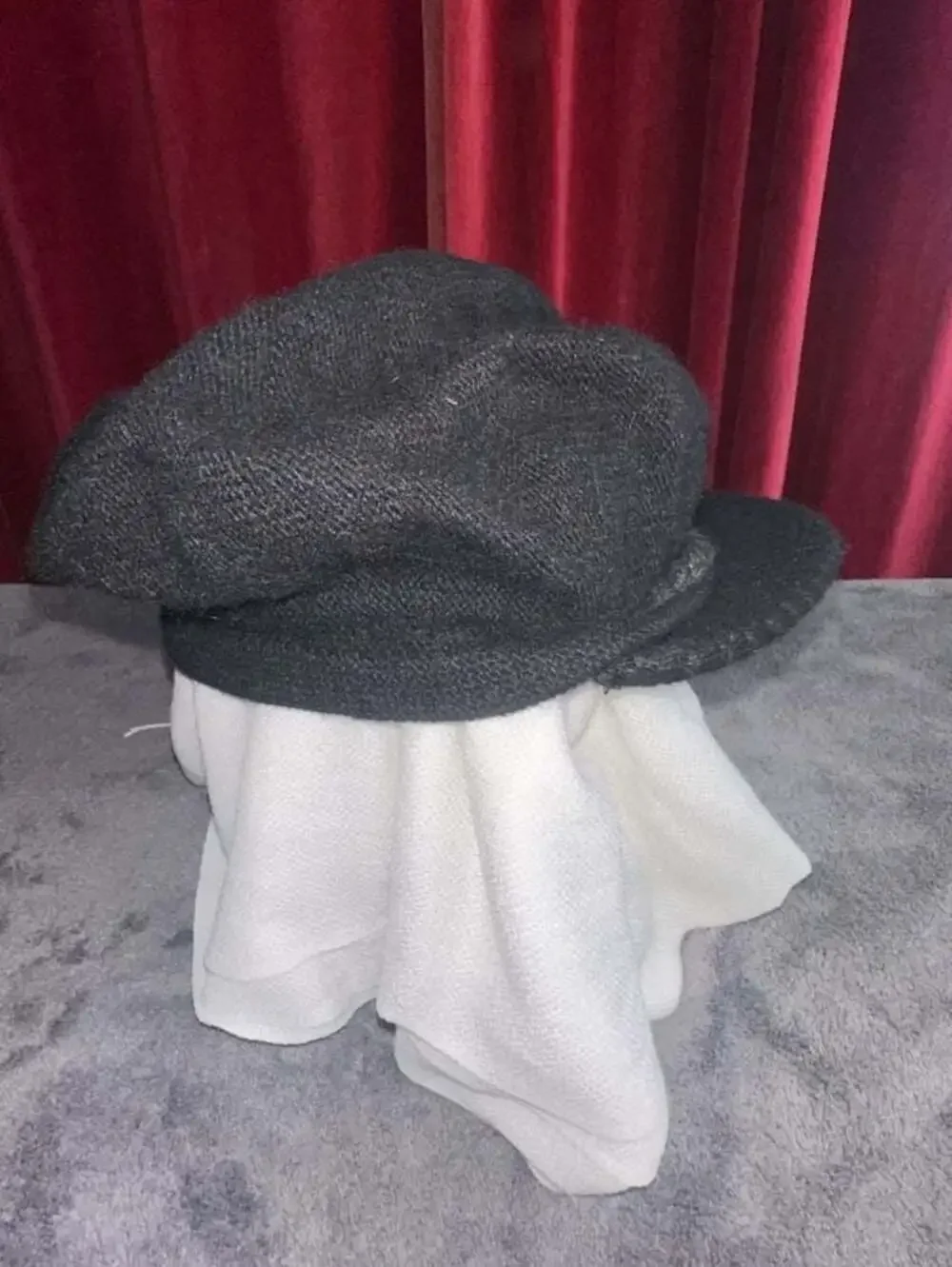 Lauren Ralph Lauren Black Wool Knit Fedora Hat with Braided Band